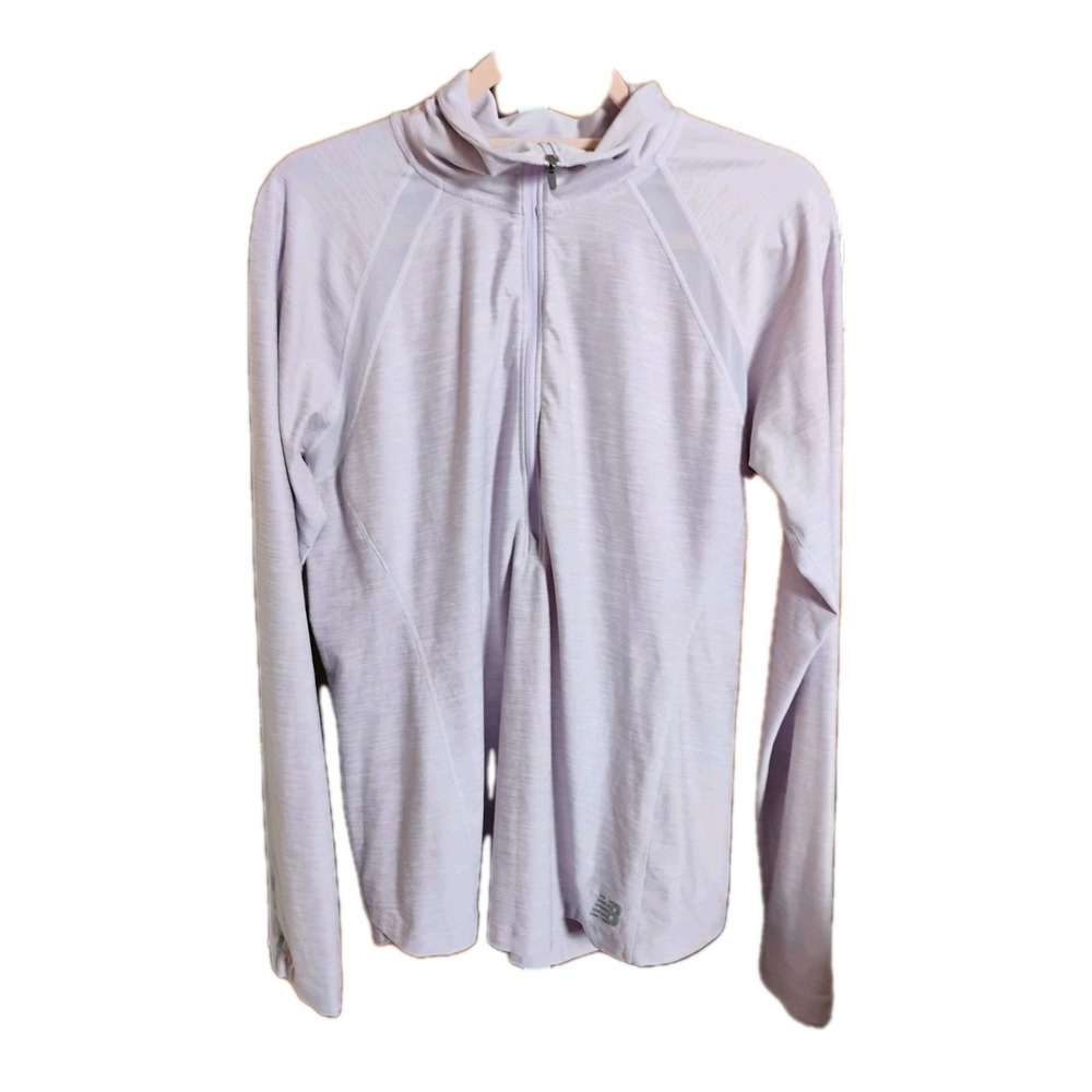 New Balance DRY Purple 1/4 Zip Long‎ Sleeve Hoodie Top L Excellent Condition